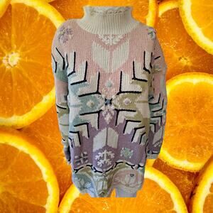 Vintage Fashion Options Faux Turtleneck Colorful Knit Sweater‎